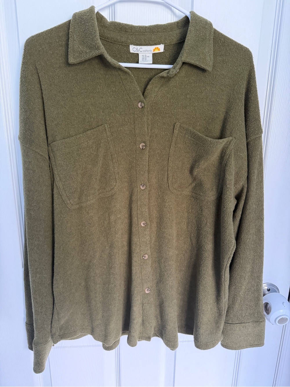 C&C California Olive Green Button Down Shirt Shacket